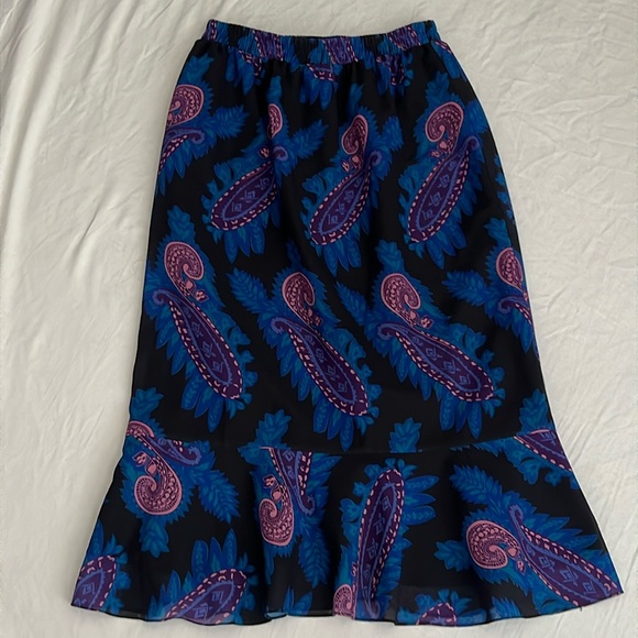 Maci Vintage Paisley Midi Skirt size 12/modern small - Picture 1 of 7